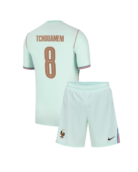 Billige Fotballdrakt Frankrike Aurelien Tchouameni #8 Replika Bortedraktsett Barn VM 2026 Kortermet (med bukser)